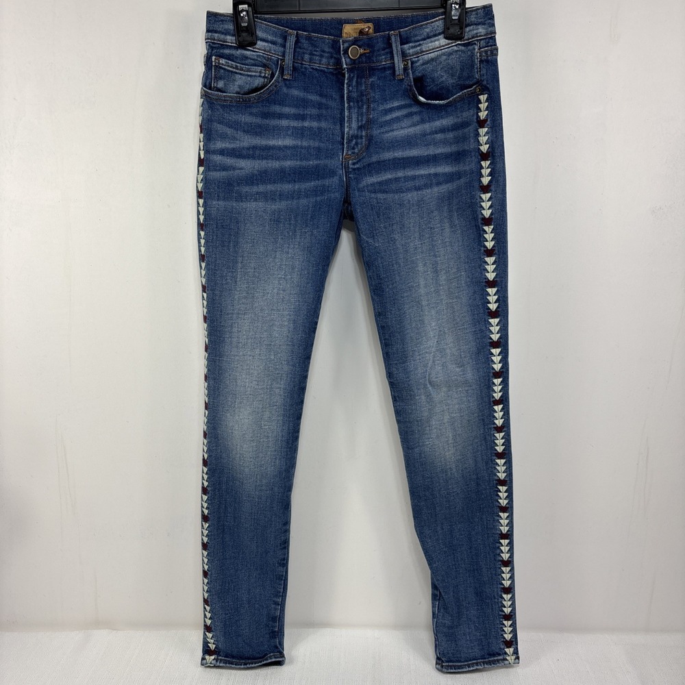 Driftwood Jeans Marilyn Classic Fit Skinny Aztec Embroidered Denim‎ Size 27